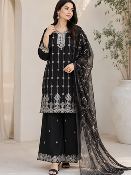 Black embroidery Dress