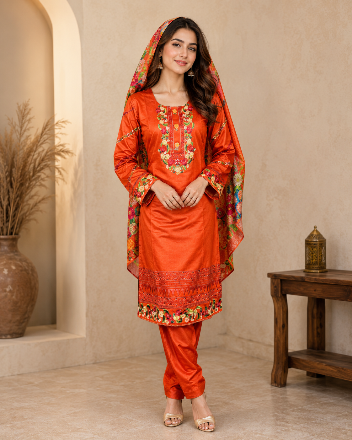 Embroidered 3-Piece khaadi Suit