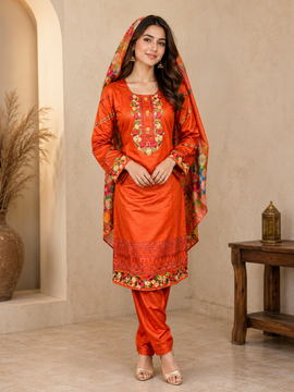 Embroidered 3-Piece khaadi Suit