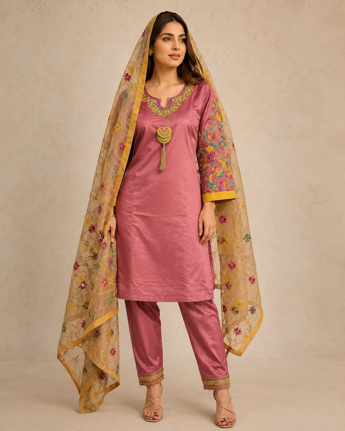 Embroidered 3-Piece khaadi Suit